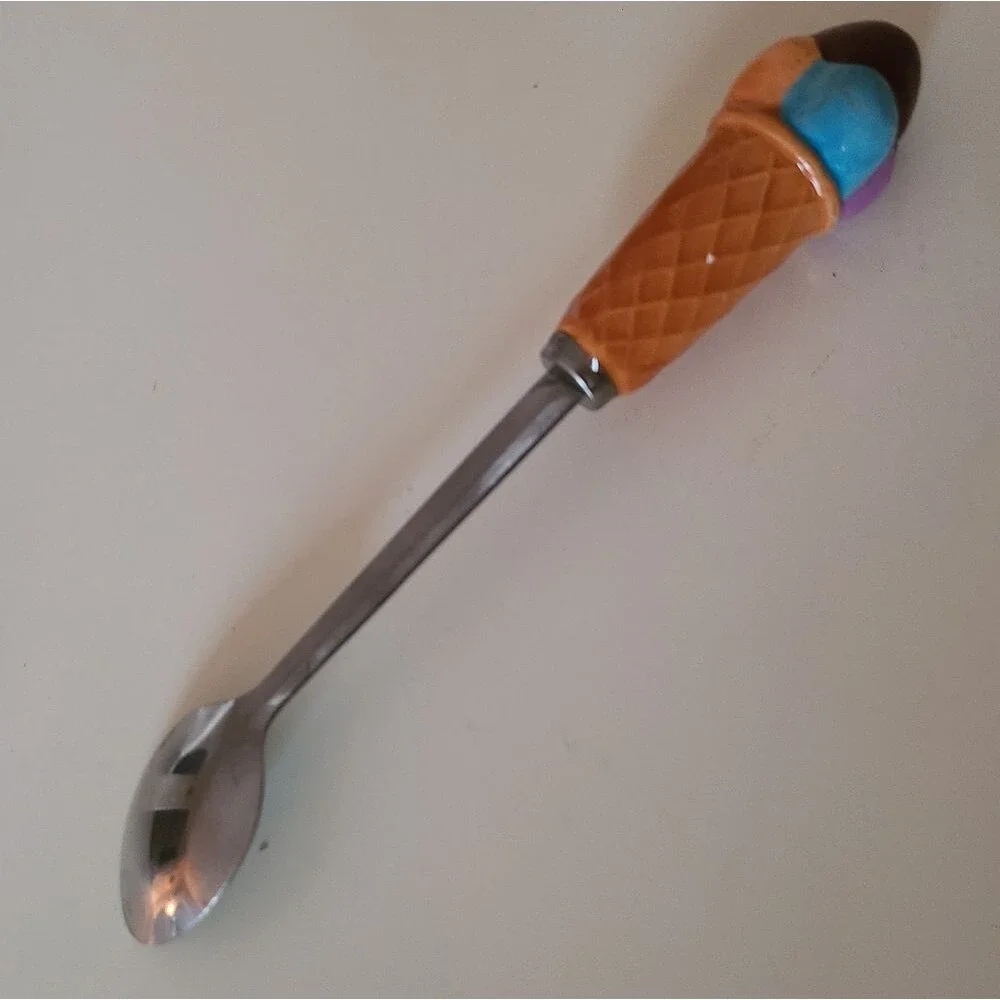 vintage ice cream sundae old fashioned fountain metal spoon